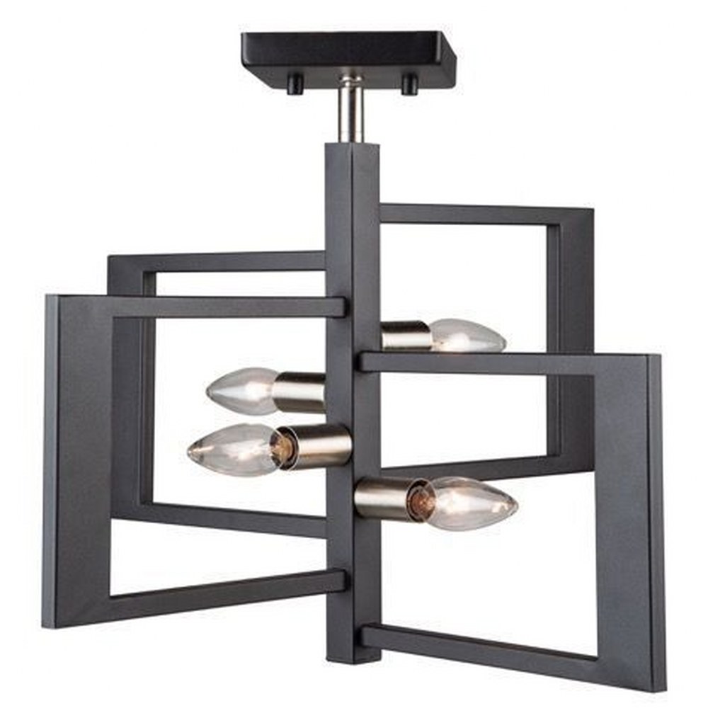 Artcraft Lighting-AC11173NB-Sutherland - 4 Light Pendant   Black/Brushed Nickel Finish