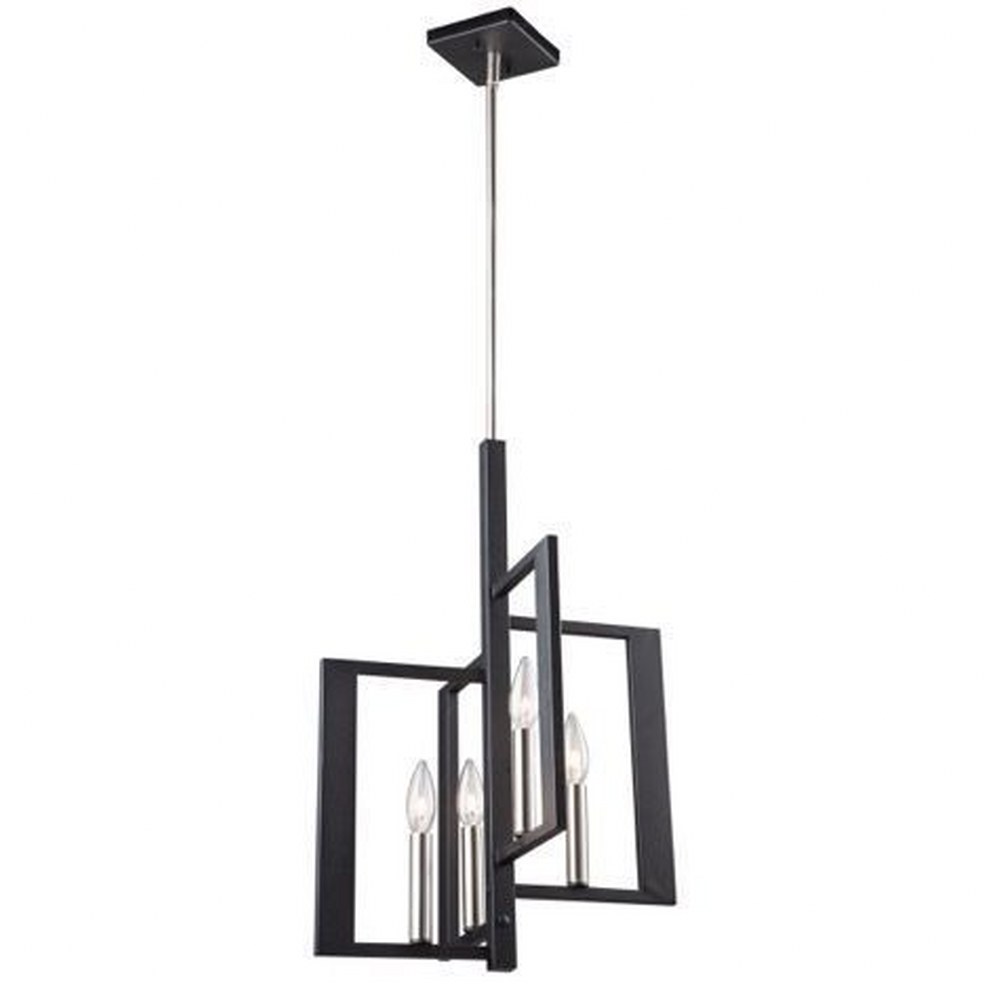 Artcraft Lighting-AC11174NB-Sutherland - 4 Light Pendant   Black/Brushed Nickel Finish