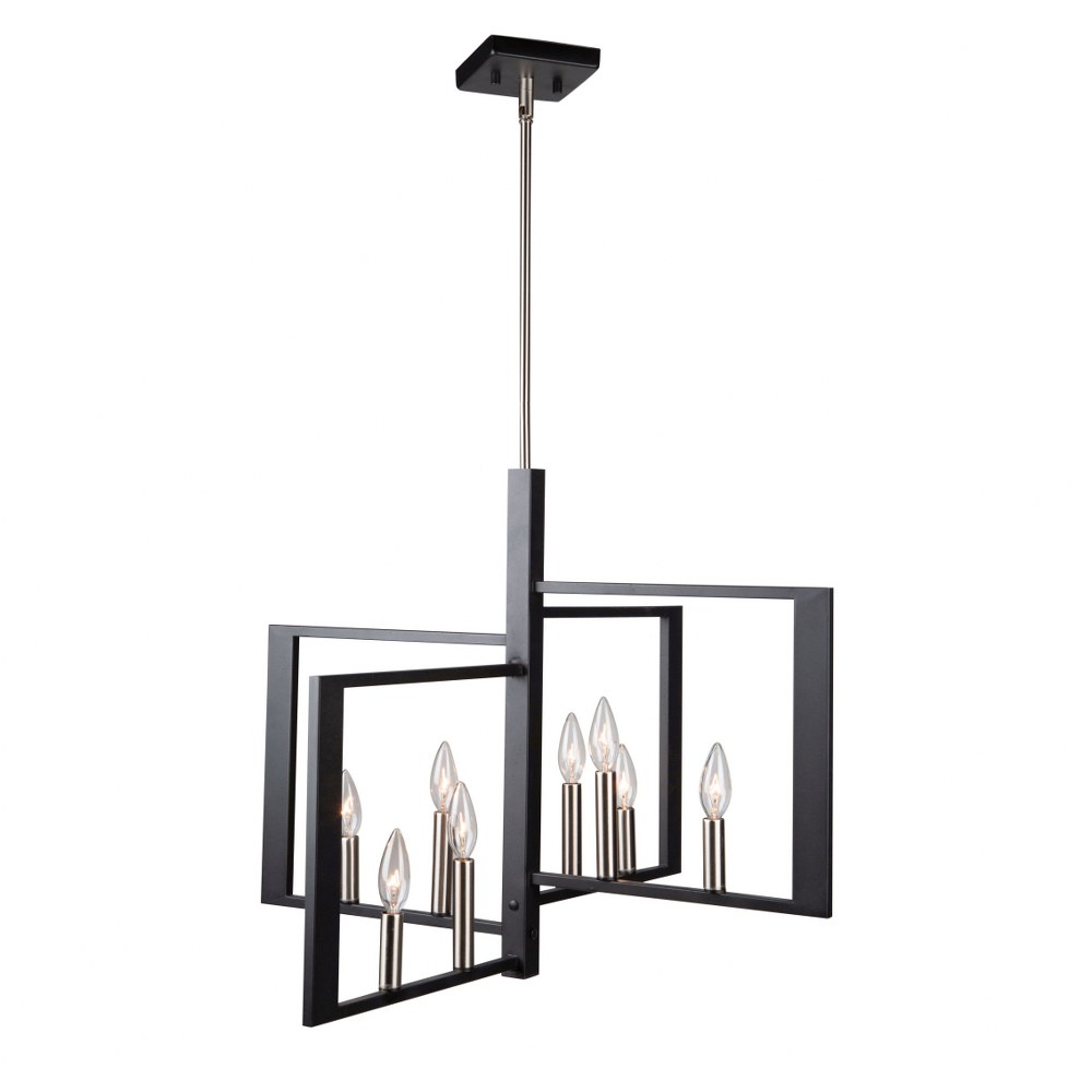 Artcraft Lighting-AC11178NB-Sutherland-8 Light Pendant-28 Inches Wide by 21 Inches High   Black/Brushed Nickel Finish