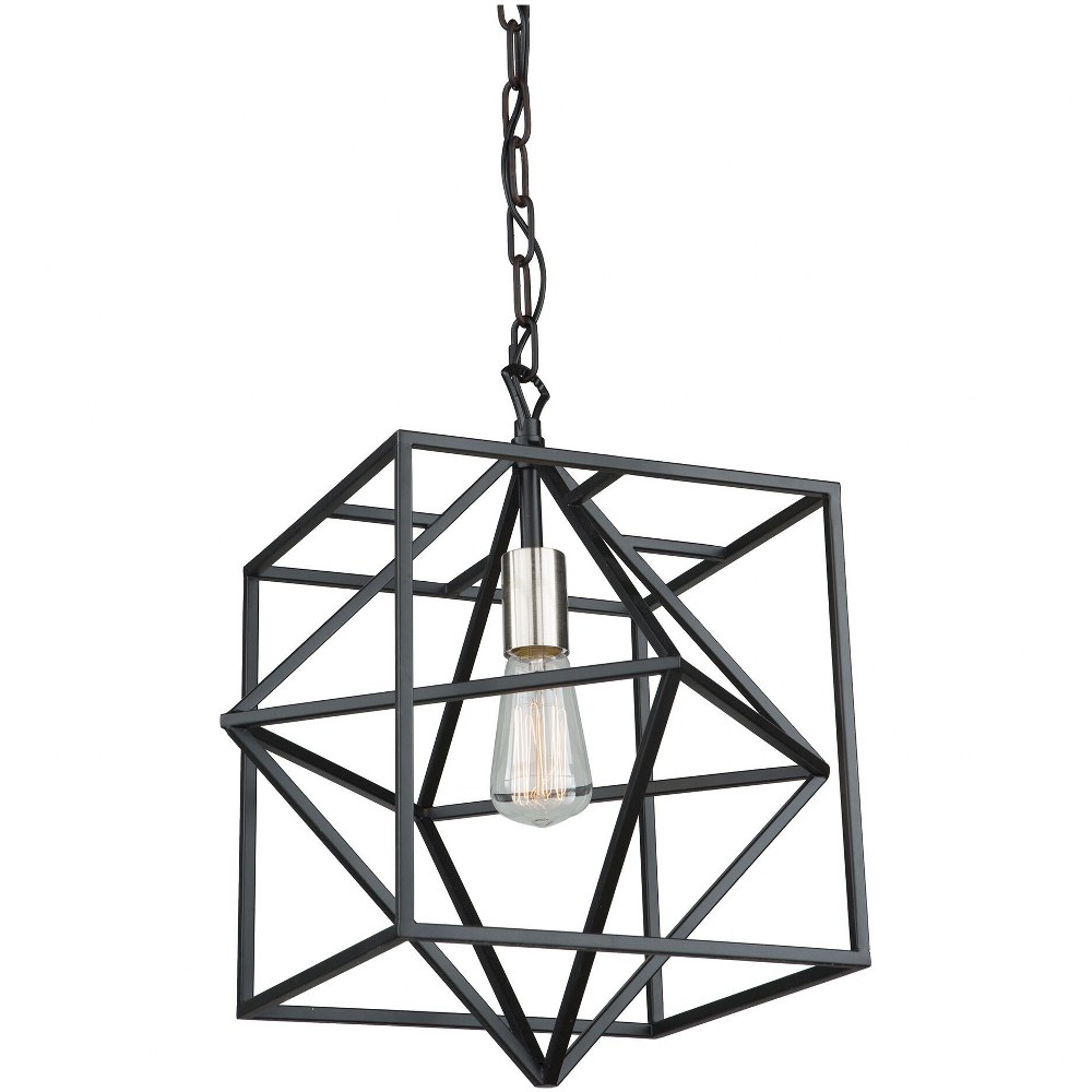 Artcraft Lighting-AC11201PN-Roxton - 1 Light Pendant   Matte Black/Polished Nickel Finish