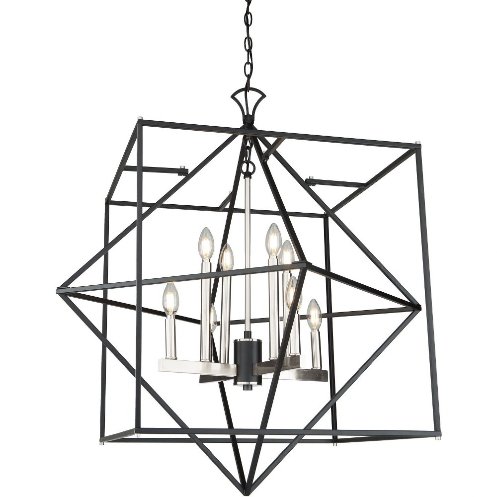 Artcraft Lighting-AC11208PN-Roxton - 8 Light Chandelier   Matte Black/Polished Nickel Finish