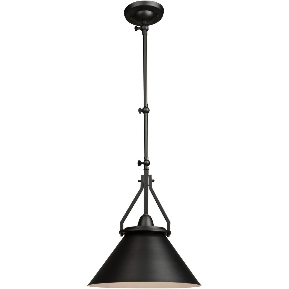 Artcraft Lighting-AC11242BK-Brydon - 1 Light Cone Pendant Black  Black Finish with Black Metal Shade