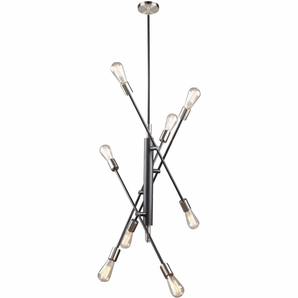 Artcraft Lighting-AC11253NB-Truro - 8 Light Pendant   Black/Brushed Nickel Finish