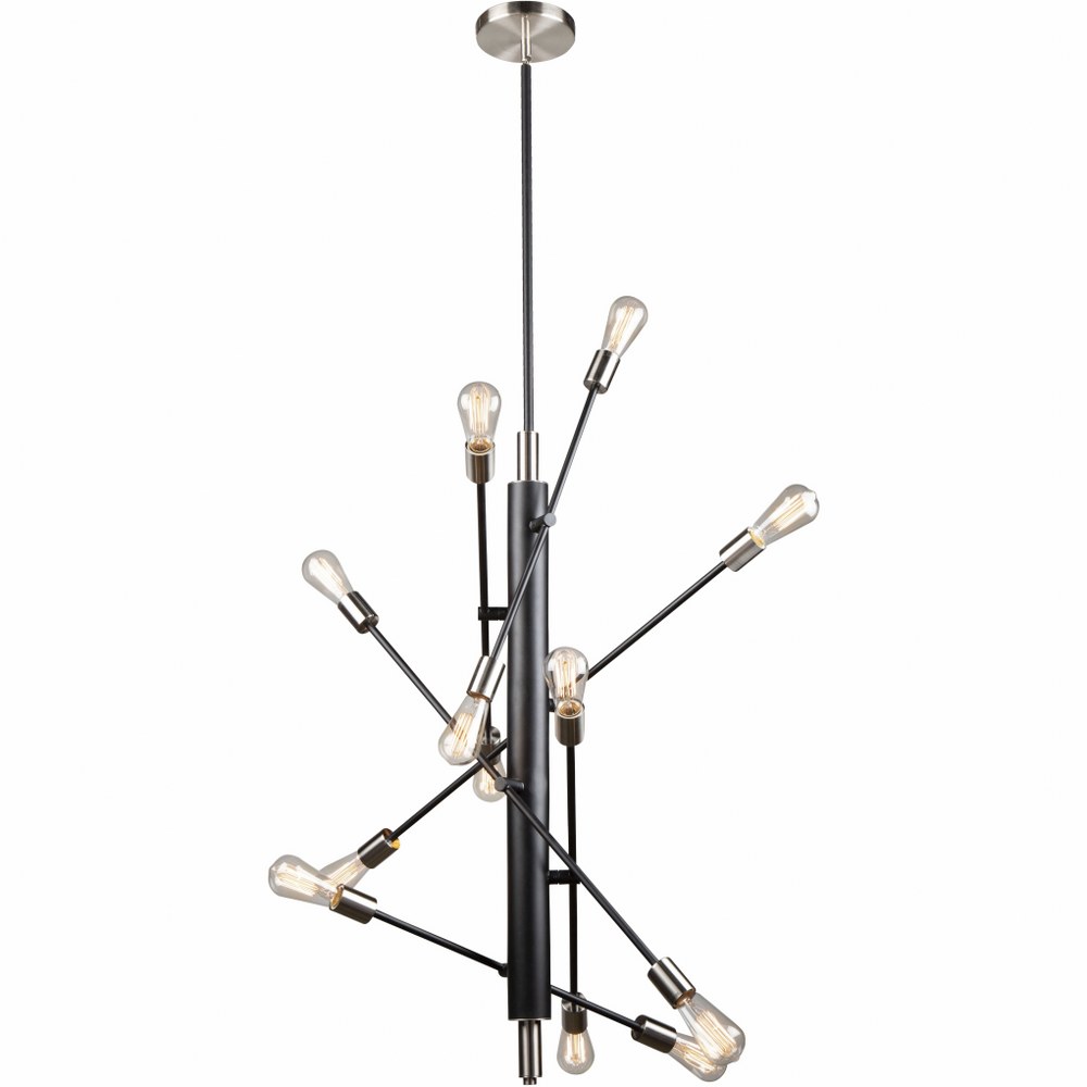 Artcraft Lighting-AC11255NB-Truro-12 Light Pendant-29 Inches Wide by 46 Inches High   Black/Brushed Nickel Finish