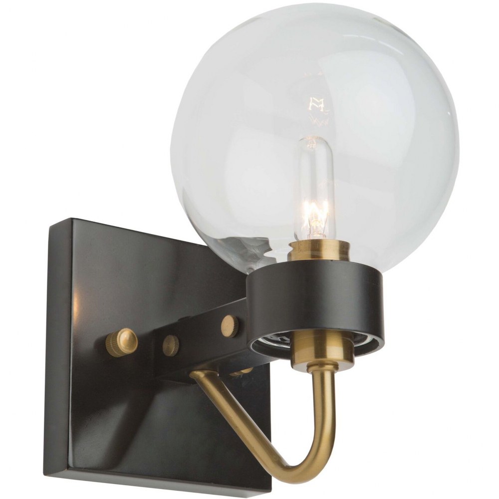 Artcraft Lighting-AC11421CL-Chelton - 8.5 Inch 4W 1 LED Wall Mount   Matte Black/Harvest Brass Finish with Clear Glass