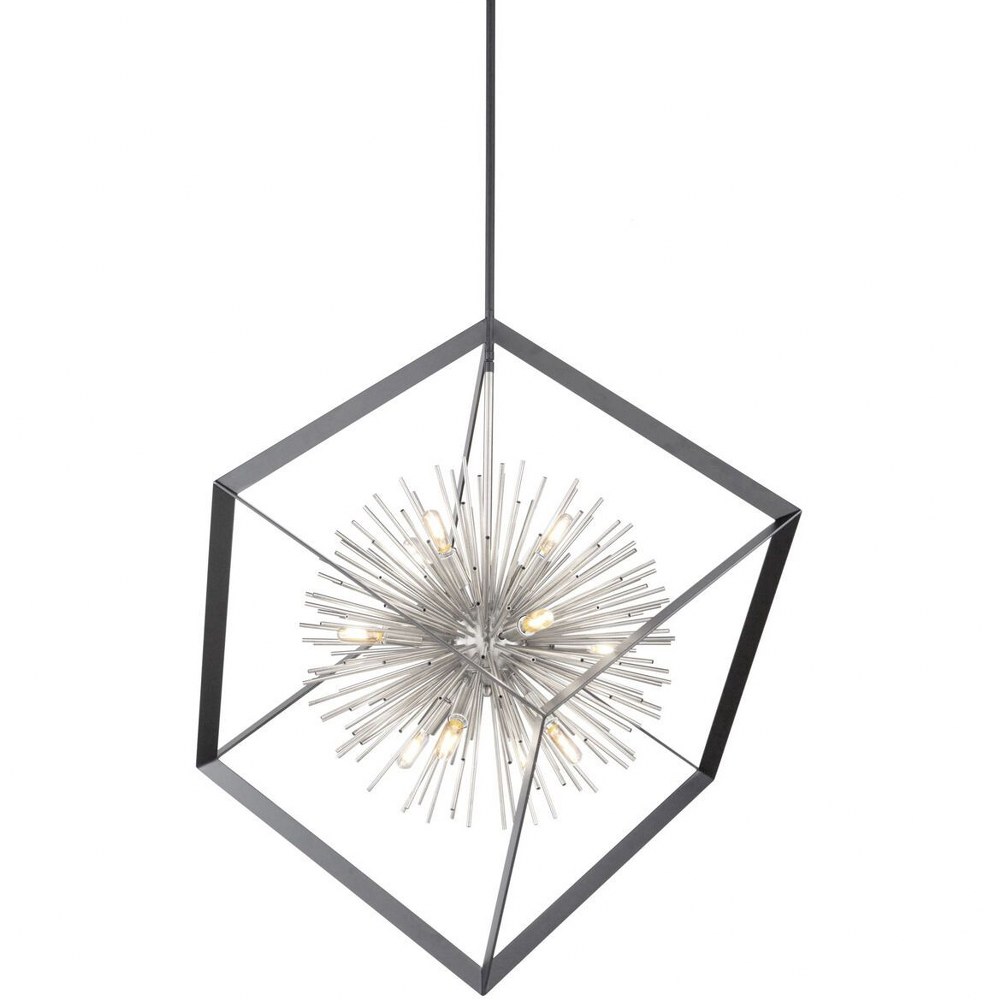 Artcraft Lighting-AC11441CH-Sunburst - 12 Light Chandelier   Matte Black/Chrome Finish