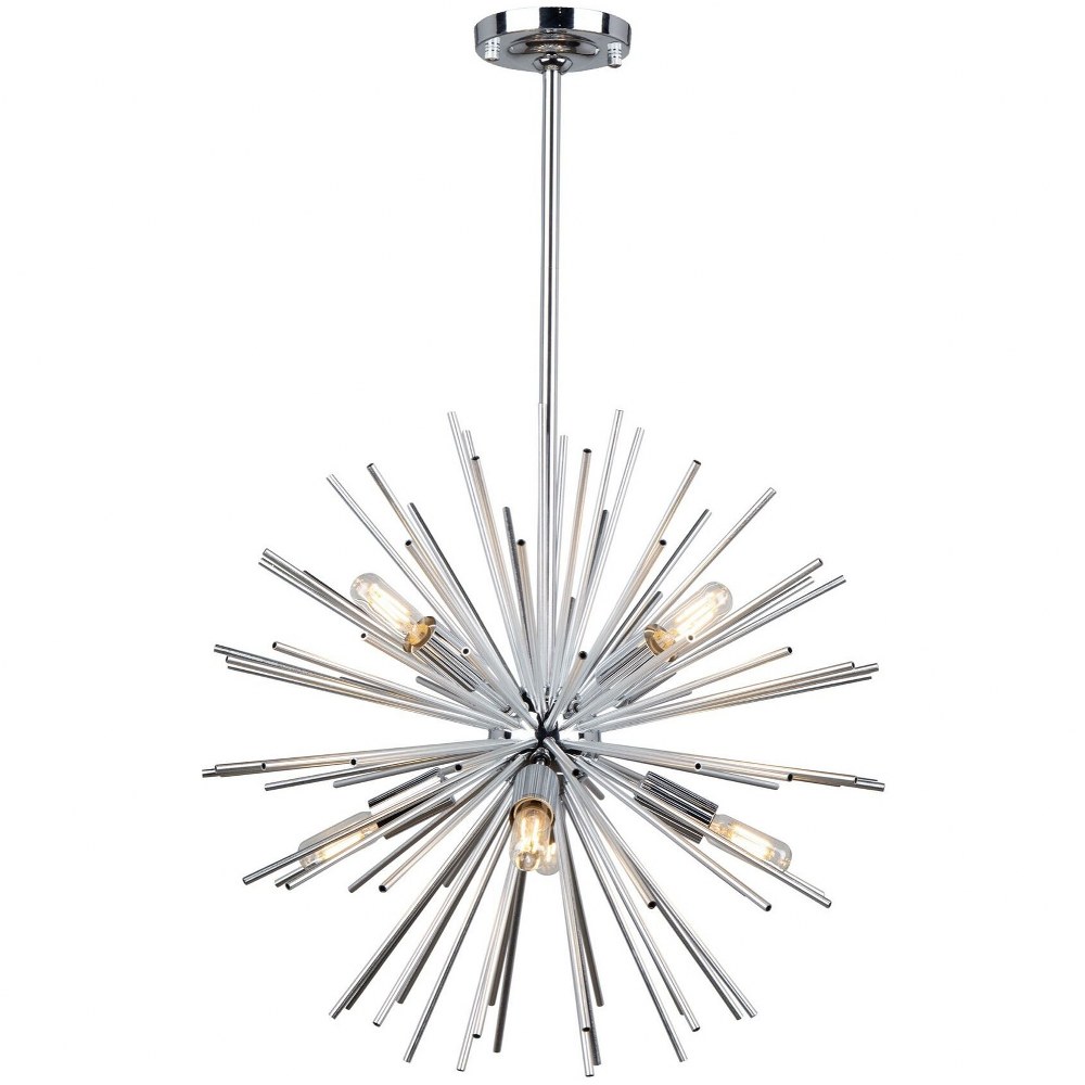 Artcraft Lighting-AC11443CH-Sunburst - 8 Light Chandelier   Chrome Finish