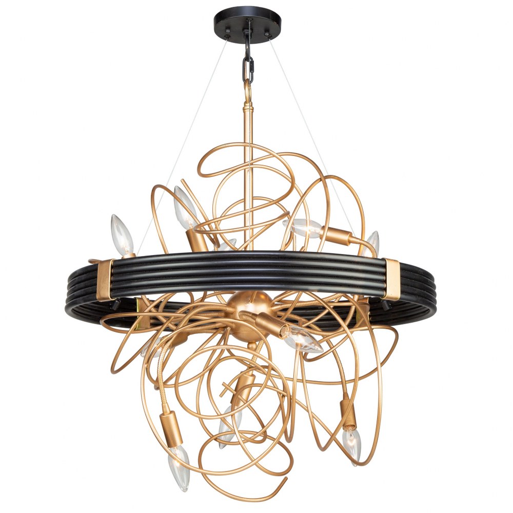 Artcraft Lighting-AC11540VB-Galaxy - 10 Light Chandelier   Black/Brass Finish