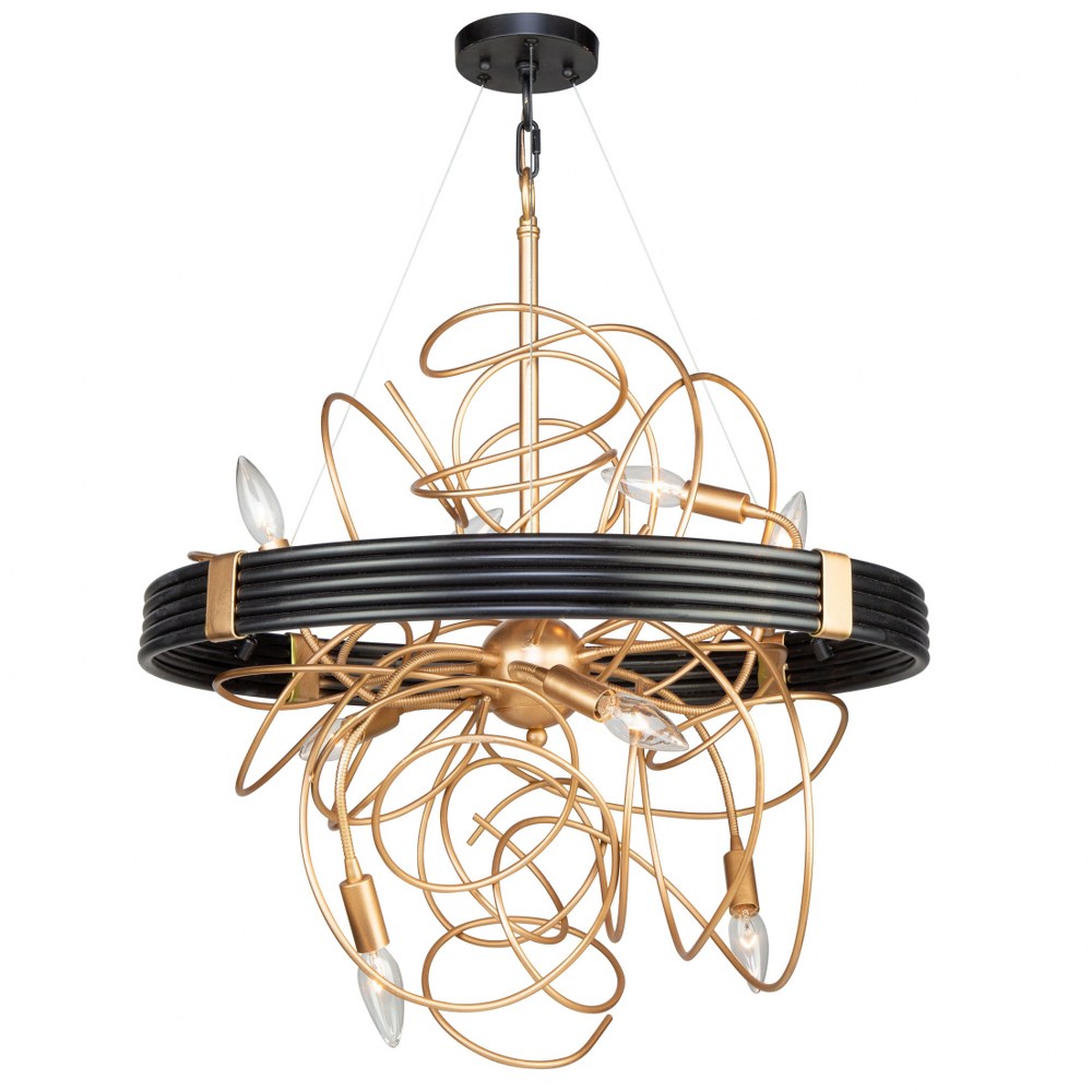 Artcraft Lighting-AC11548VB-Galaxy - 8 Light Chandelier   Black/Brass Finish