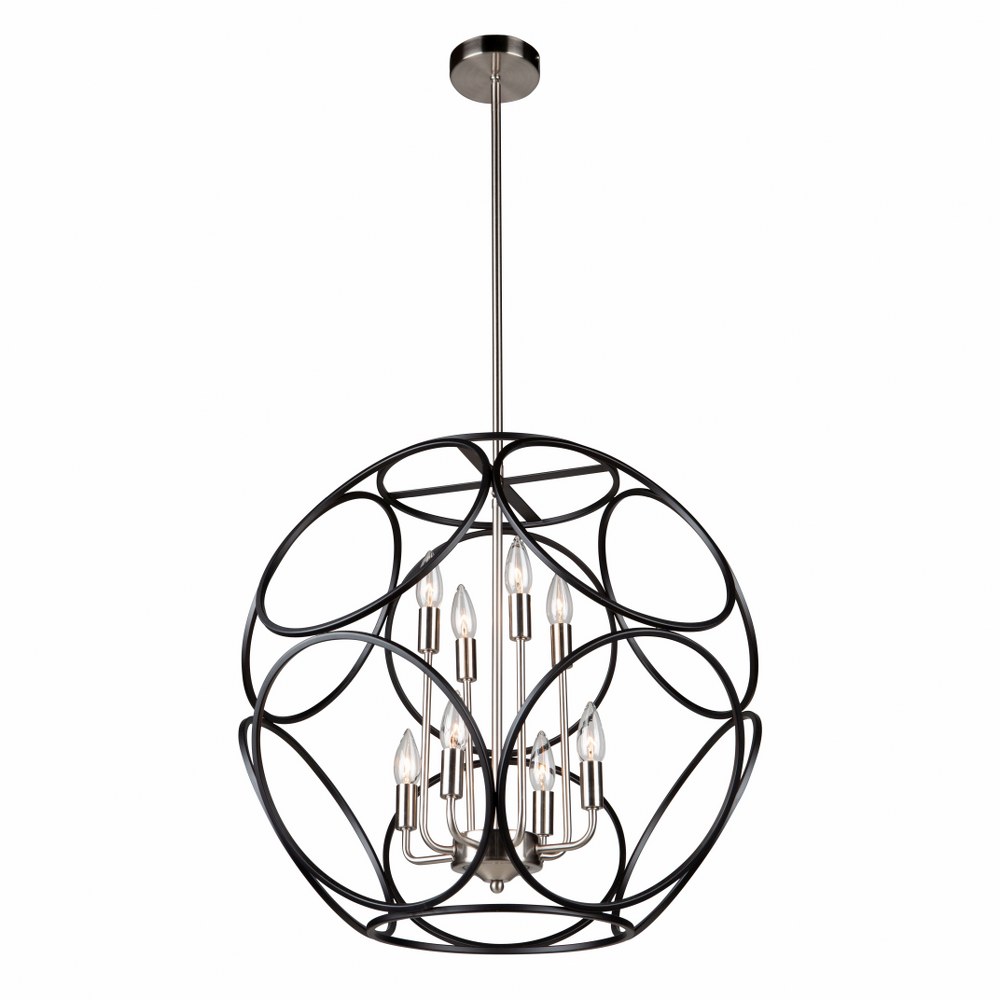 Artcraft Lighting-AC11568NB-Sorrento - 8 Light Chandelier   Matte Black/Satin Nickel Finish