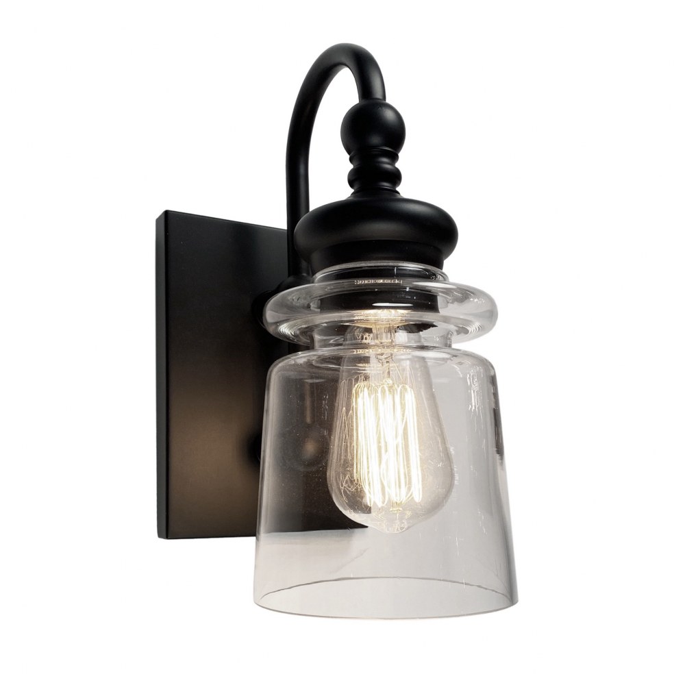 Artcraft Lighting-AC11591BK-Castara - 1 Light Wall Mount Black/Brass  Black/Brass Finish with Clear Glass