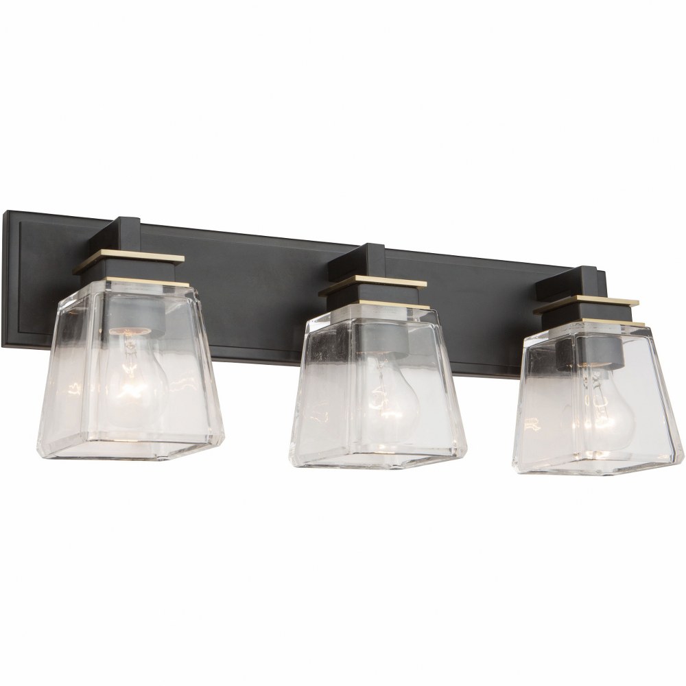 Artcraft Lighting-AC11613VB-Eastwood - 3 Light Wall Mount Black/Brass  Black/Brushed Nickel Finish with Frosted Glass