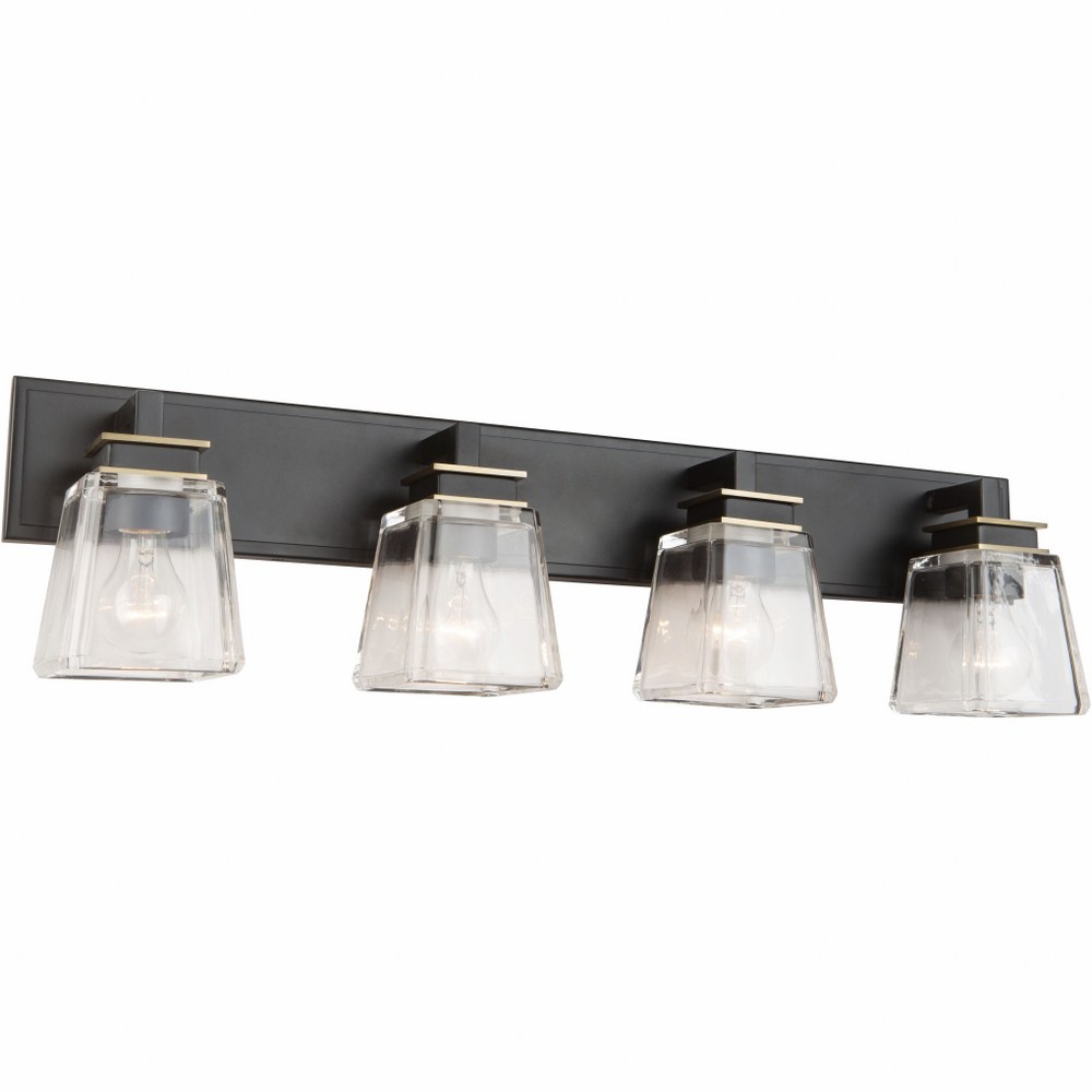 Artcraft Lighting-AC11614VB-Eastwood - 4 Light Wall Mount Black/Brass  Black/Brushed Nickel Finish with Frosted Glass