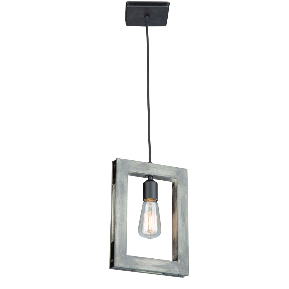 Artcraft Lighting-AC11651BK-Gatehouse-1 Light Pendant-1.25 Inches Wide by 11 Inches High Beach Wood/Black  Beach Wood/Black Finish