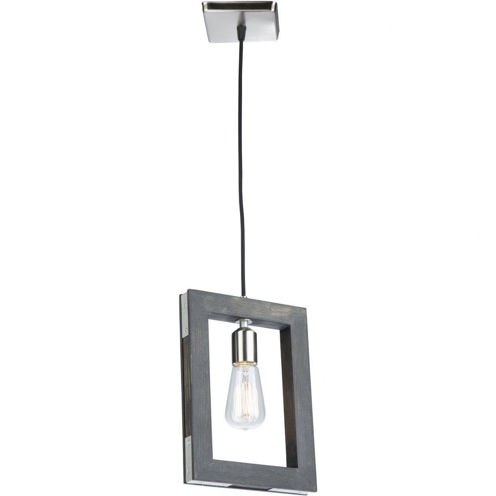 Artcraft Lighting-AC11651BN-Gatehouse-1 Light Pendant-1.25 Inches Wide by 11 Inches High Dark Pine/Brushed Nickel  Beach Wood/Black Finish