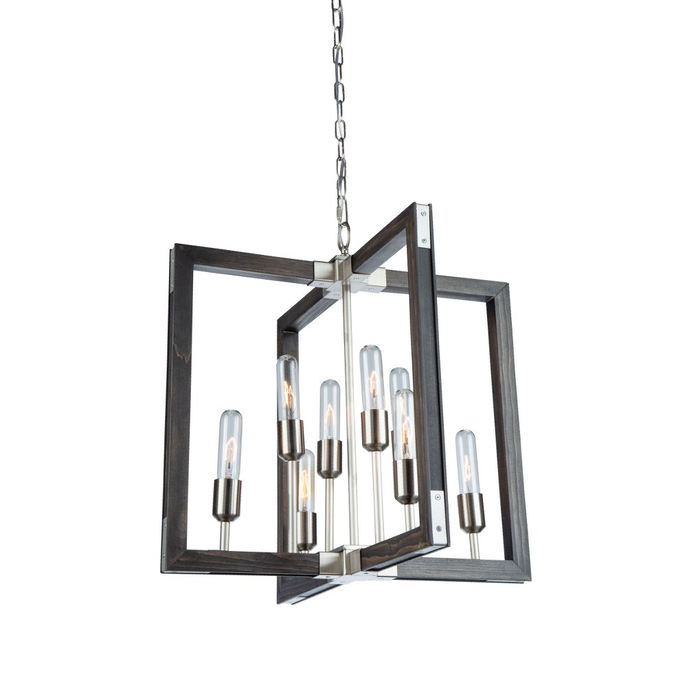 Artcraft Lighting-AC11658BN-Gatehouse-8 Light Chandelier-21 Inches Wide by 21.5 Inches High Dark Pine/Brushed Nickel  Beach Wood/Black Finish