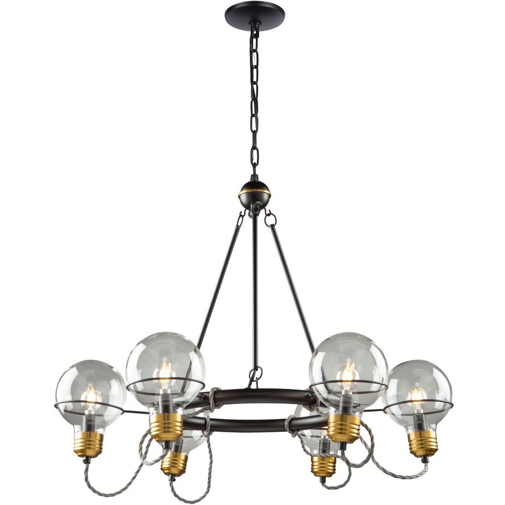 Artcraft Lighting-AC11727BK-Martina-6 Light Chandelier in Industrial Style-26.51 Inches High   Martina-6 Light Chandelier in Industrial Style-26.51 Inches High