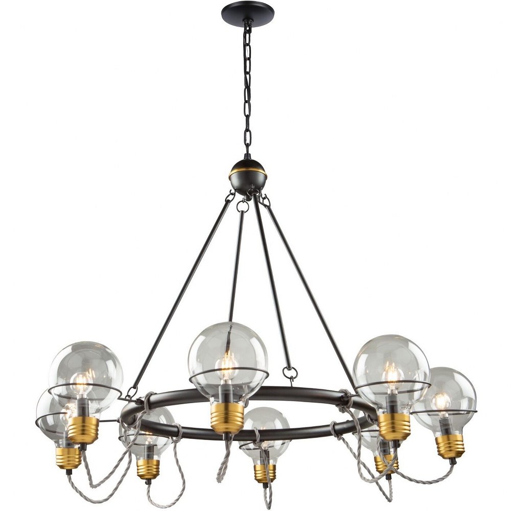 Artcraft Lighting-AC11728BK-Martina-8 Light Chandelier in Industrial Style-30.85 Inches High   Martina-8 Light Chandelier in Industrial Style-30.85 Inches High