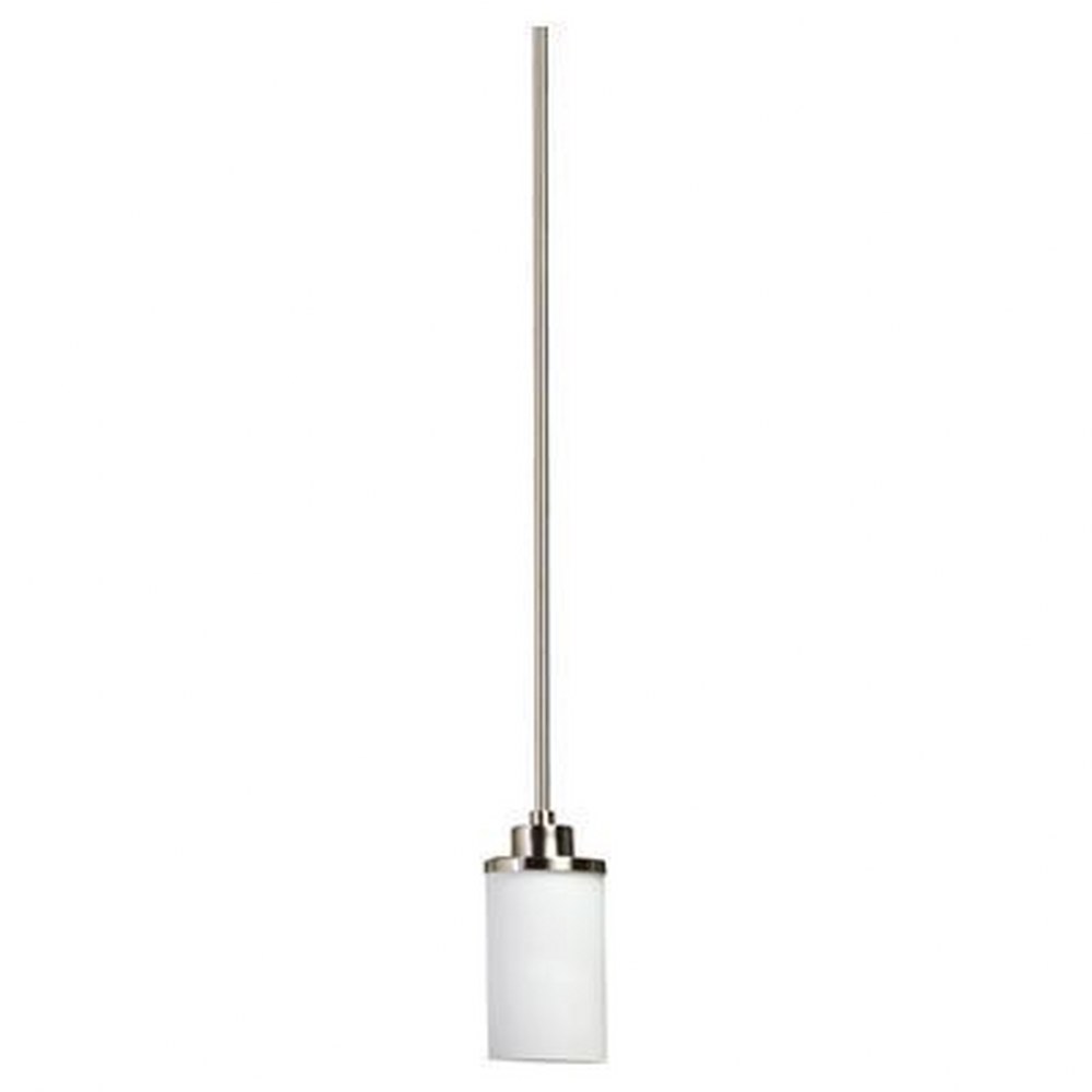 Artcraft Lighting-AC1300PN-Parkdale-1 Light Pendant-5 Inches Wide by 47 Inches High   Polished Nickel Finish with Opal White Glass