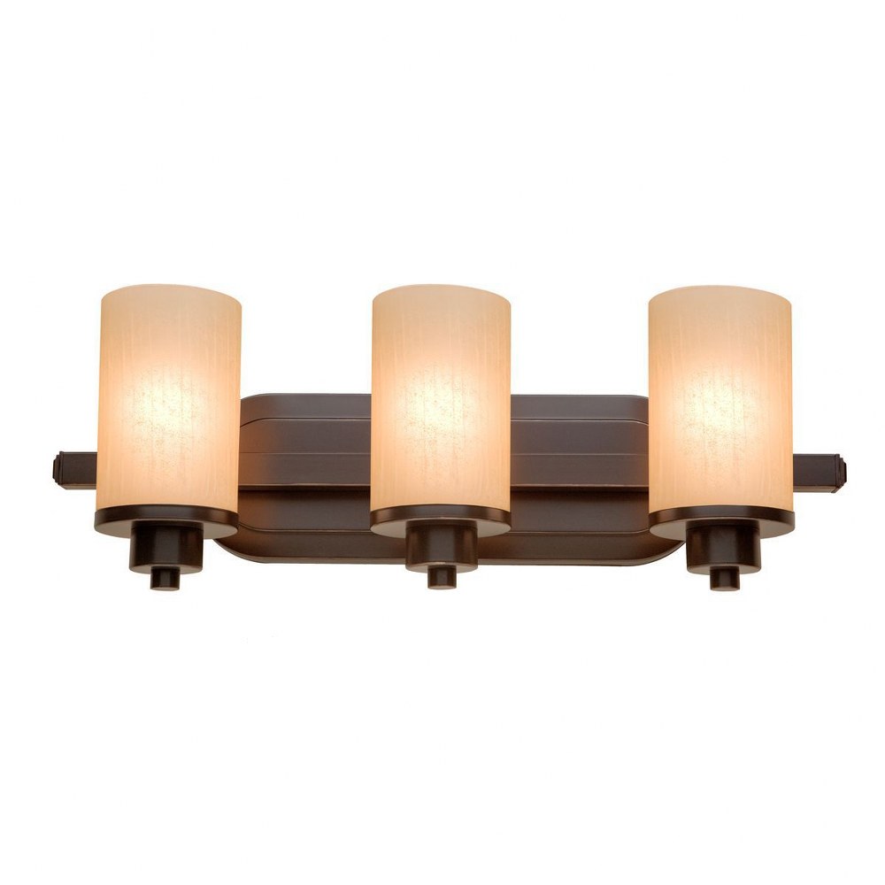 Artcraft Lighting-AC1303OB-Parkdale-3 Light Bath Vanity-21 Inches Wide by 8 Inches High   Oil Rubbed Bronze Finish with Amber Glass