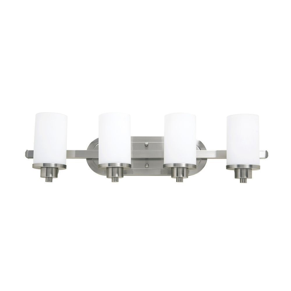 Artcraft Lighting-AC1304PN-Parkdale-4 Light Bath Vanity-30 Inches Wide by 8 Inches High Polished Nickel  Oil Rubbed Bronze Finish with Opal White Glass