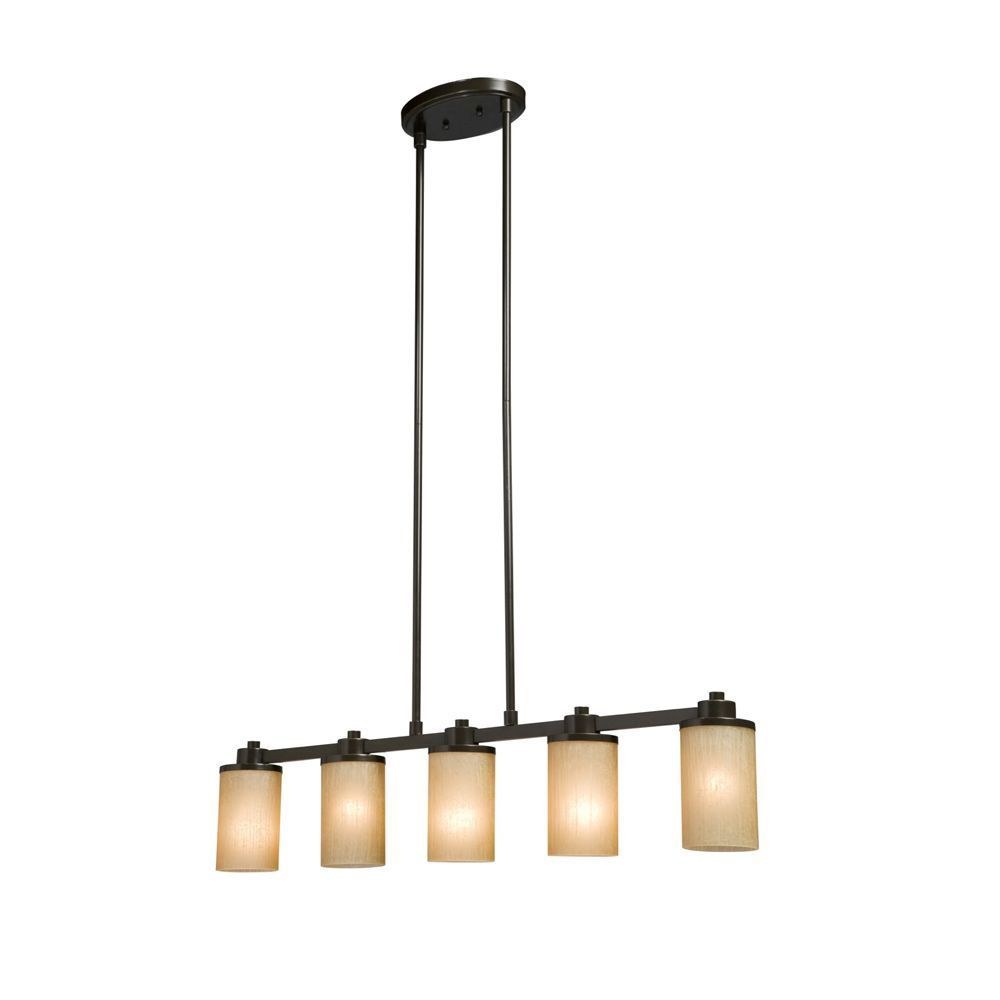 Artcraft Lighting-AC1306OB-Parkdale - 5 Light Island Oil Rubbed Bronze  White Finish with Opal White Glass