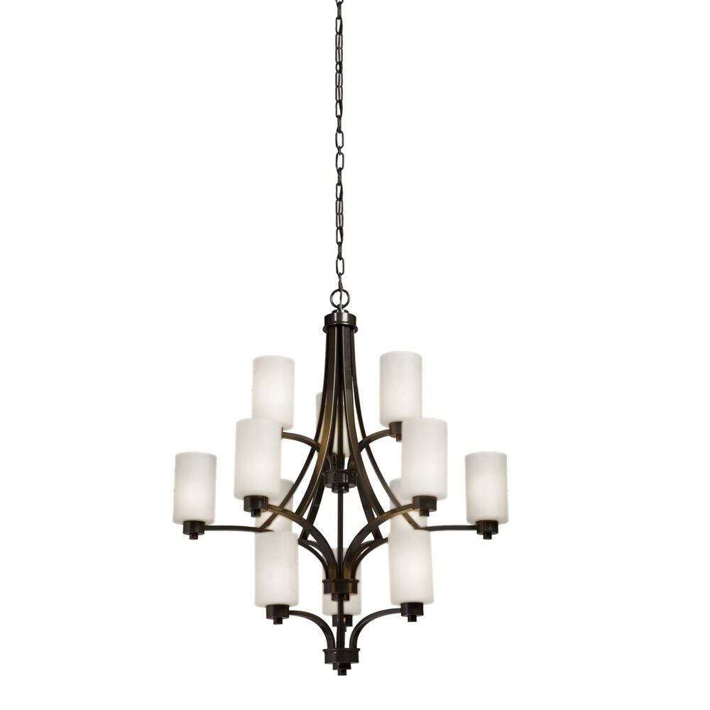 Artcraft Lighting-AC1312WH-Parkdale-12 Light 3-Tier Chandelier-38 Inches Wide by 40 Inches High White  White Finish with Opal White Glass