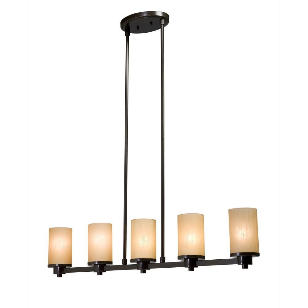 Artcraft Lighting-AC1315OB-Parkdale - 5 Light Island   Oil Rubbed Bronze Finish with Opal White Glass