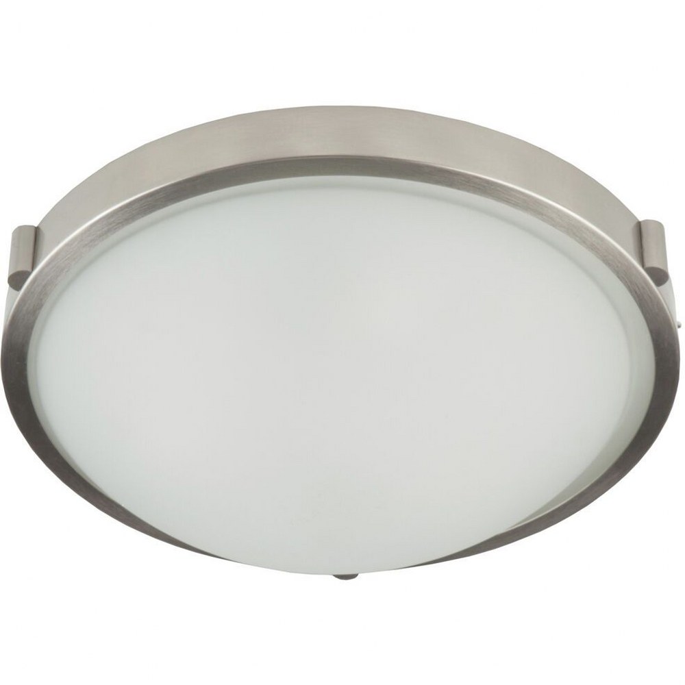 Artcraft Lighting-AC2310BN-Boise-1 Light Flush Mount-10 Inches Wide by 5.5 Inches High   Brushed Nickel Finish with Opal White Glass