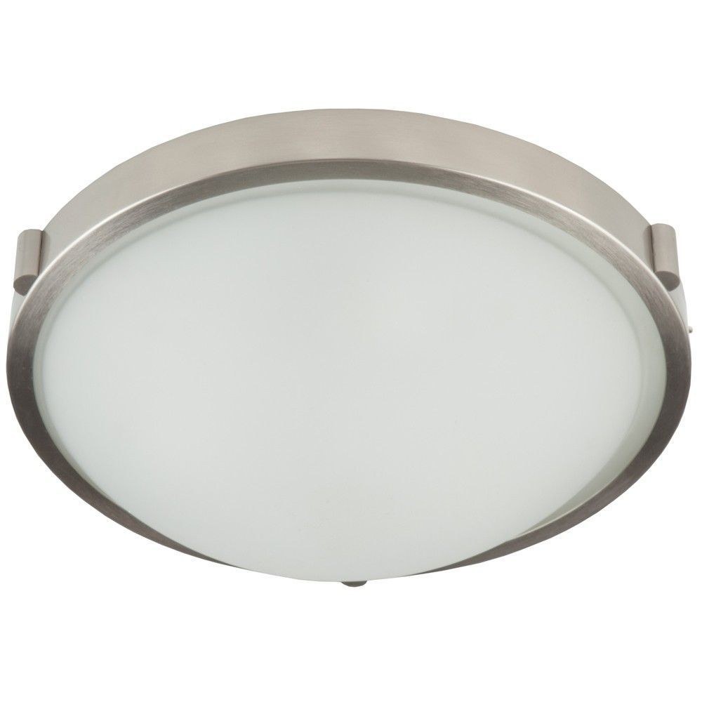 Artcraft Lighting-AC2313BN-Boise-2 Light Flush Mount-10 Inches Wide by 5.5 Inches High Brushed Nickel  Oil Rubbed Bronze Finish with Opal White Glass