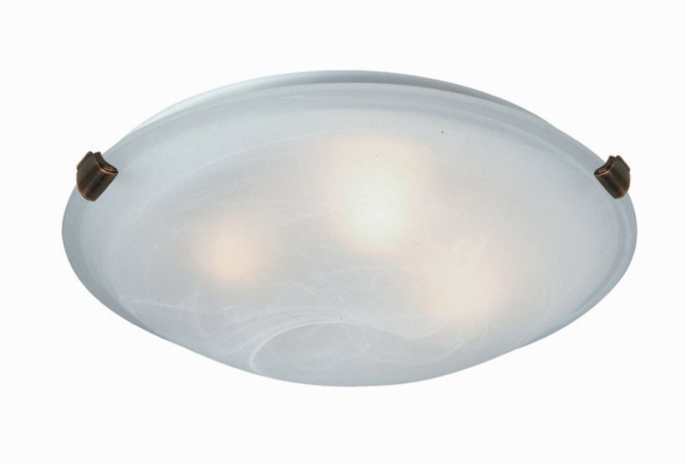 Artcraft Lighting-AC2352SPWH-Clip Flush-3 Light Medium Flush Mount-15 Inches Wide by 4.5 Inches High   White Finish with Semi-Clear White Glass