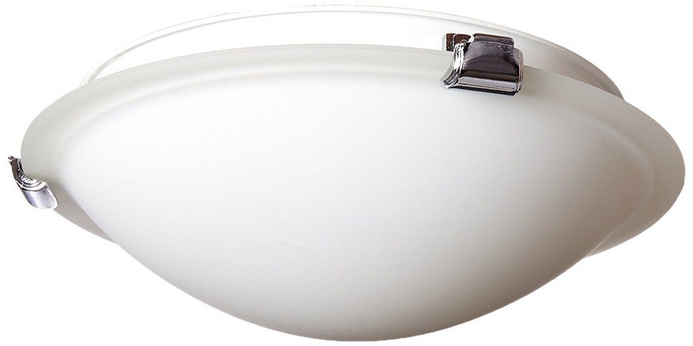 Artcraft Lighting-AC2354CH-Clip Flush-2 Light Small Flush Mount in Traditional Style-12 Inches Wide by 4.5 Inches High   Chrome Finish with Semi-Clear White Glass