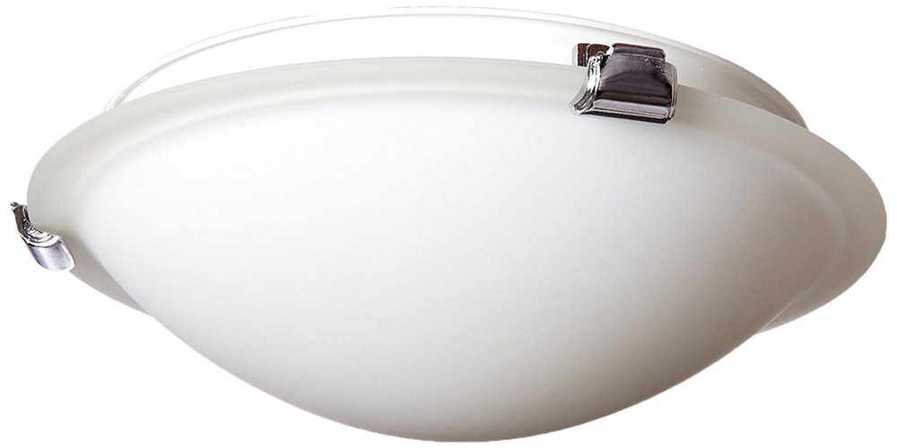 Artcraft Lighting-AC2354CH-Clip Flush-2 Light Small Flush Mount in Traditional Style-12 Inches Wide by 4.5 Inches High Chrome  Brushed Nickel Finish with Semi-Clear White Glass