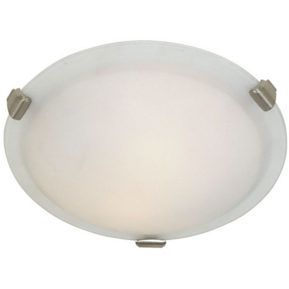 Artcraft Lighting-AC2355BU-Clip Flush-3 Light Large Round Flush Mount in Traditional Style-16 Inches Wide by 4.5 Inches High Brunito  Brushed Nickel Finish with Clear Glass