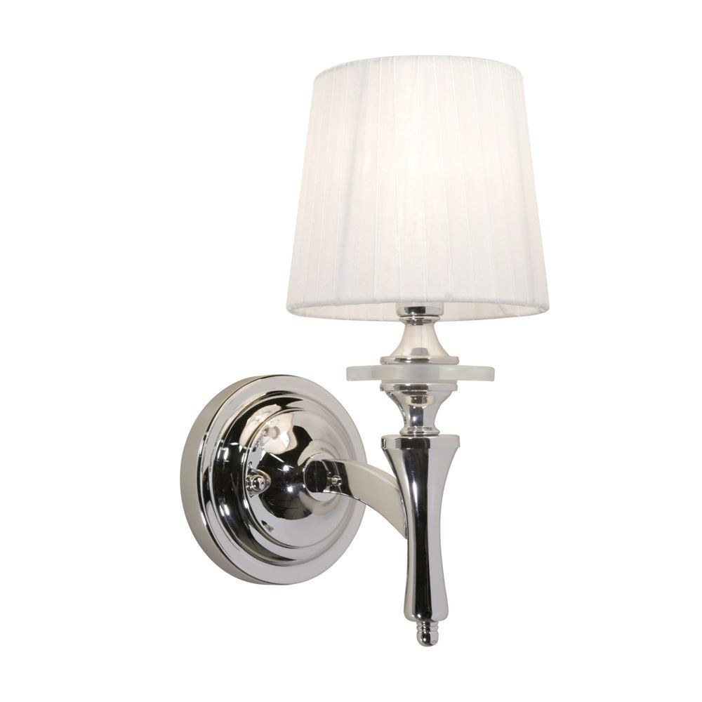 Artcraft Lighting-AC3831-Contempra-1 Light Wall Mount in Transitional Style-4 Inches Wide by 8.25 Inches High   Chrome Finish with White Silk Ribbon Shade
