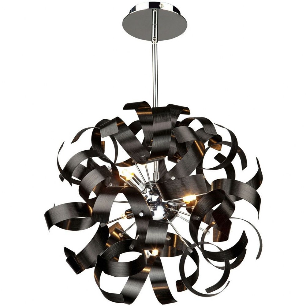Artcraft Lighting-AC600BK-Bel Air-5 Light Pendant-18 Inches Wide by 18 Inches High   Black Finish