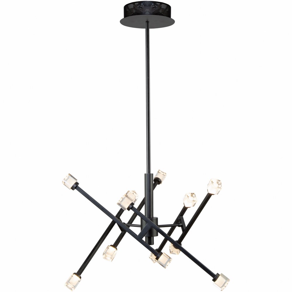 Artcraft Lighting-AC6640BK-Batton-174W 12 LED Pendant-23.5 Inches Wide by 16 Inches High   Black Finish with Clear Glass