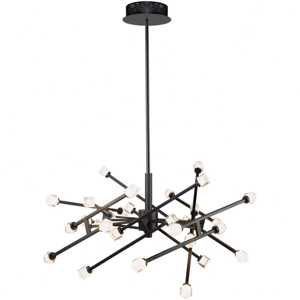 Artcraft Lighting-AC6642BK-Batton-1170W 30 LED Pendant-36.5 Inches Wide by 16 Inches High   Black Finish with Clear Glass