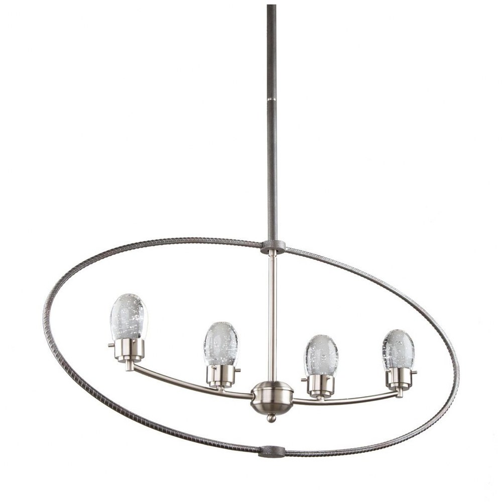 Artcraft Lighting-AC7454-Kingsford-19.2W 4 LED Chandelier in Urban Style-16.09 Inches Wide by 16.5 Inches High   Slate/Brushed Nickel Finish