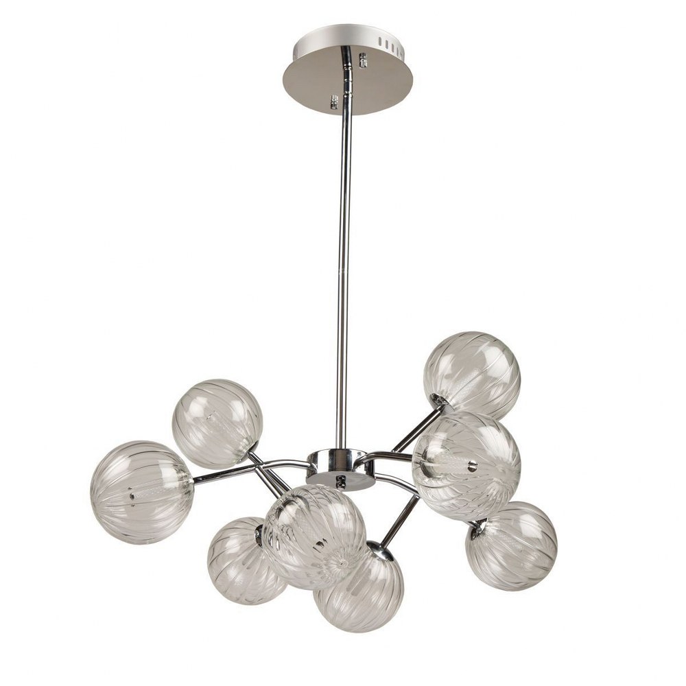 Artcraft Lighting-AC7488CH-Nightstar-28W 8 LED Chandelier-30 Inches Wide by 17 Inches High   Chrome Finish with Clear Glass