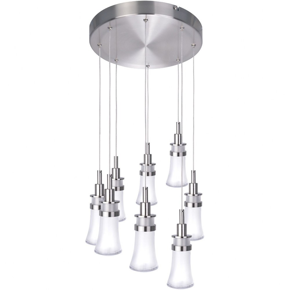 Artcraft Lighting-AC7508-Destiny-48W 8 LED Chandelier in Transitional Style-12.5 Inches Wide by 7.5 Inches High   Polished Nickel Finish with White/Clear Glass