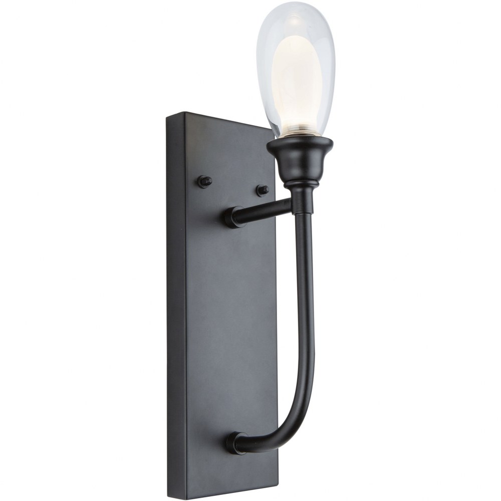 Artcraft Lighting-AC7651BK-Bimini-28W 1 LED Outdoor Wall Mount-4.5 Inches Wide by 17 Inches High   Black Finish with Clear/Frosted Glass