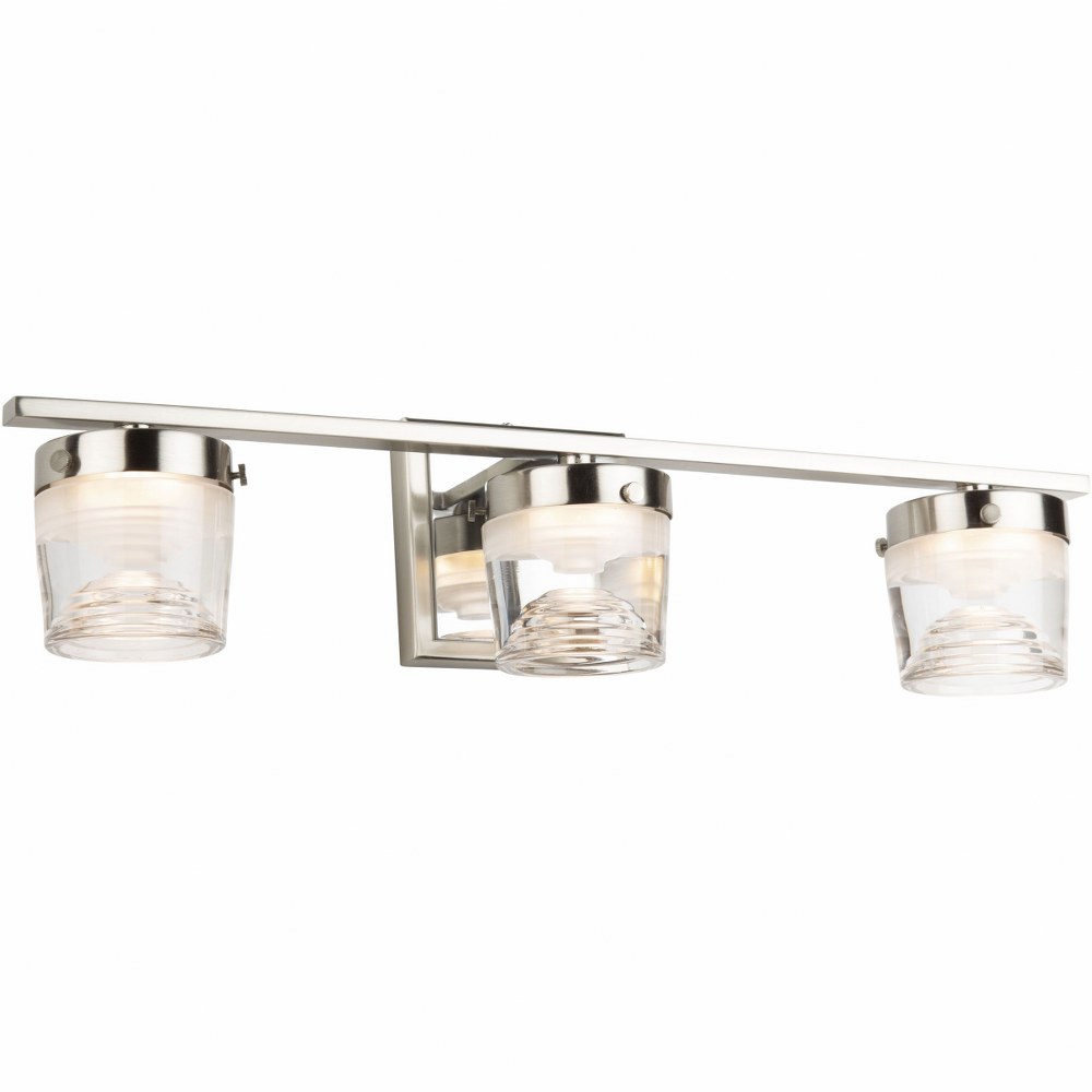 Artcraft Lighting-AC7663CB-Newbury - 22 Inch 54W 3 LED Wall Mount   Brushed/Polished Nickel Finish with Clear Glass