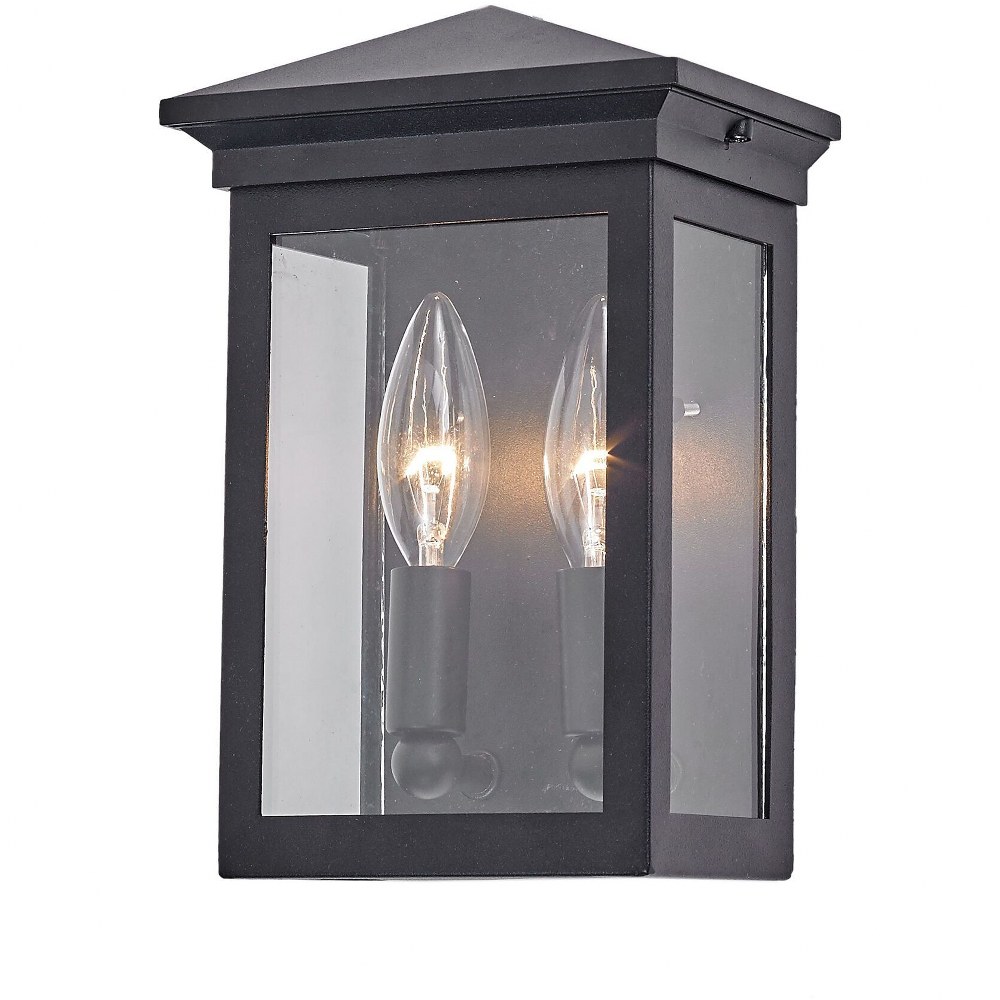 Artcraft Lighting-AC8160BK-Gable - 2 Light Outdoor Wall Mount   Black Finish with Clear Glass