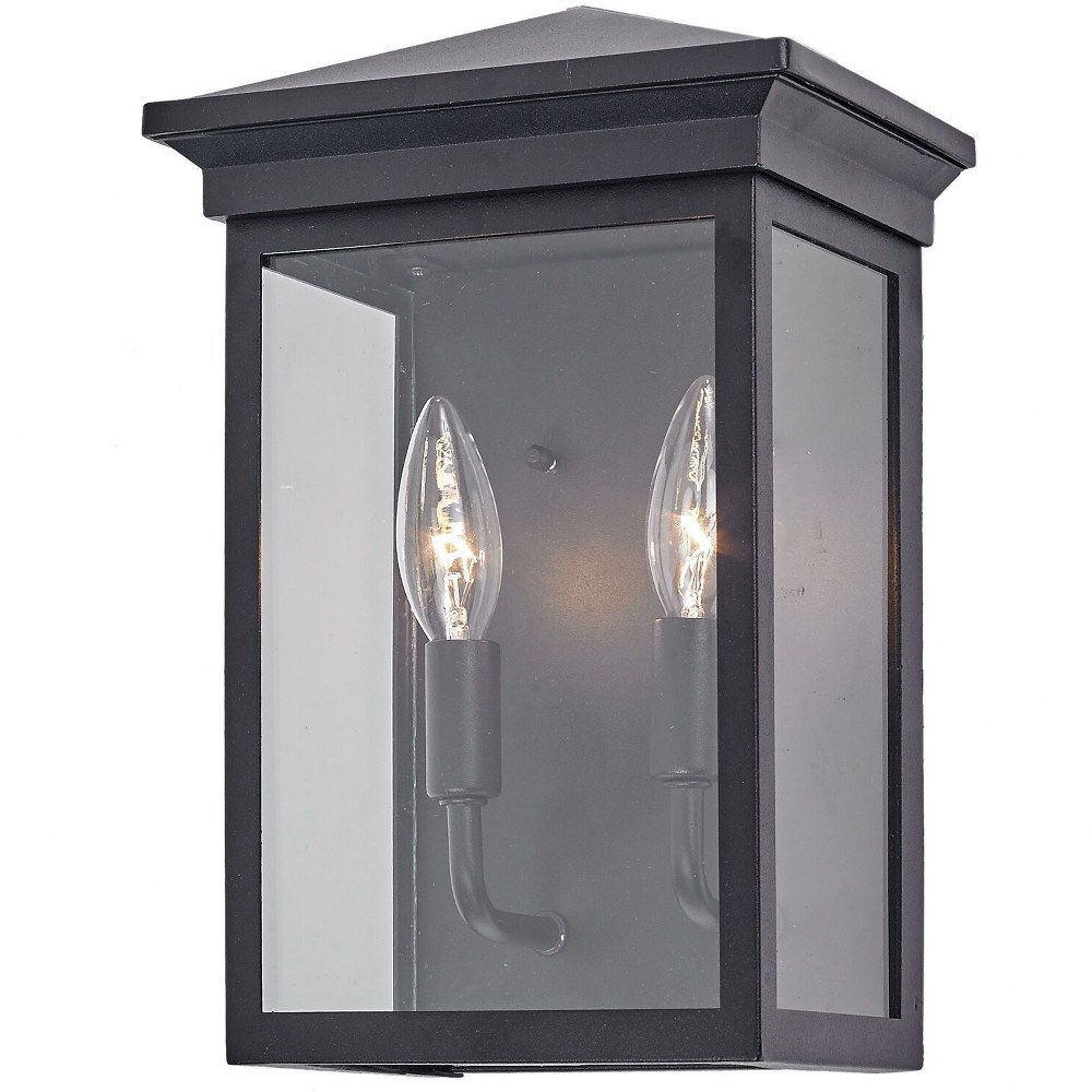 Artcraft Lighting-AC8161BK-Gable - 2 Light Outdoor Wall Mount   Black Finish with Clear Glass