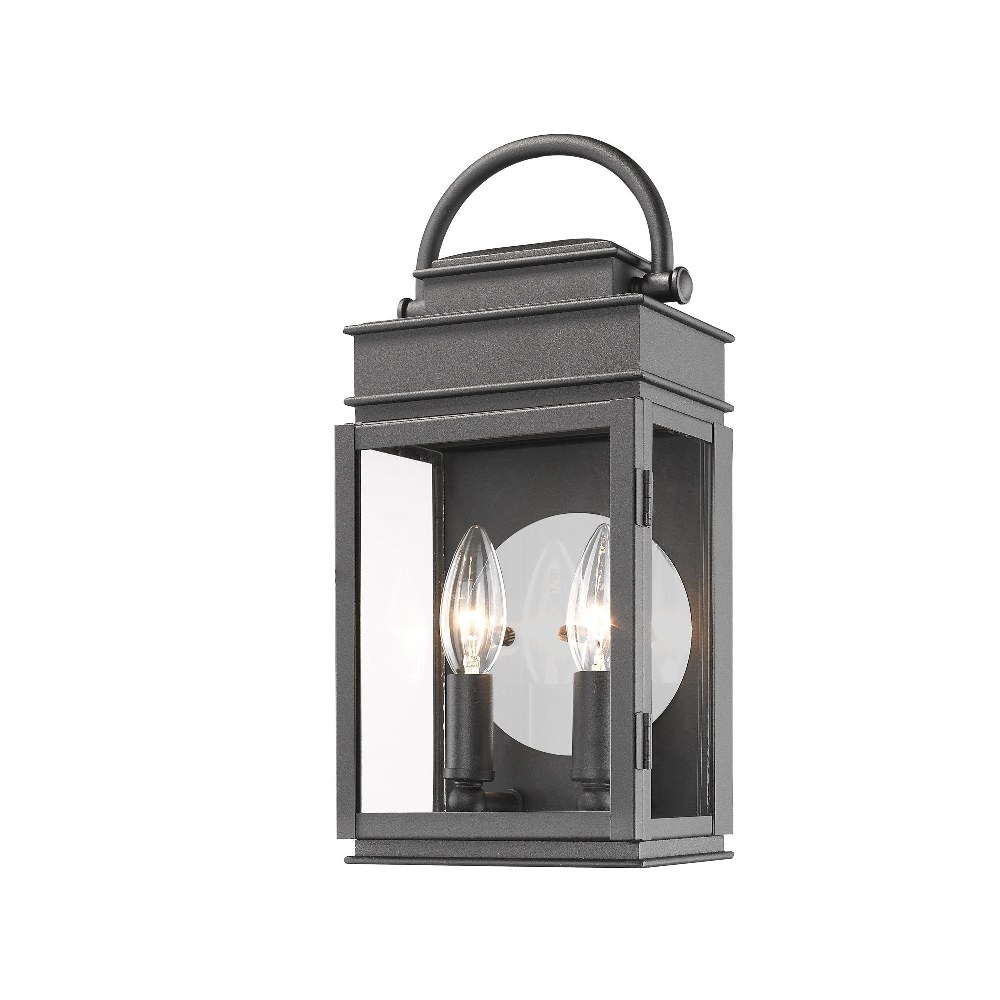 Artcraft Lighting-AC8221BK-Fulton-2 Light Outdoor Wall Mount in Traditional Style-4.5 Inches Wide by 12.5 Inches High Black  Oil Rubbed Bronze Finish with Clear Glass