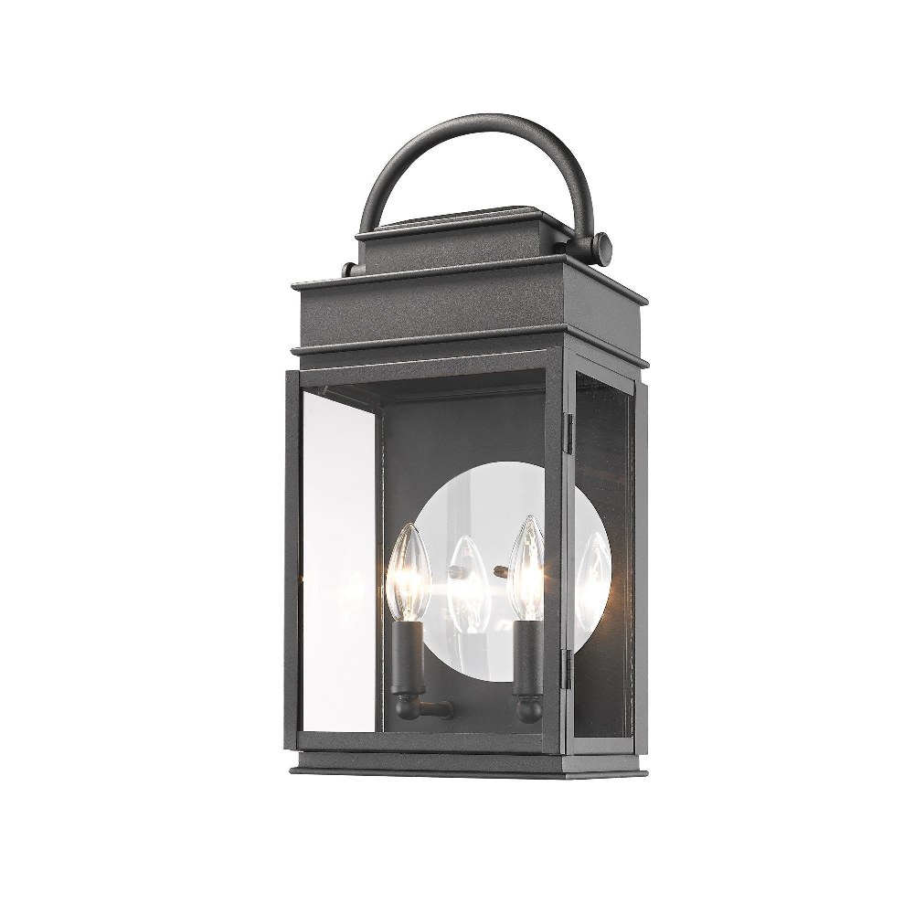 Artcraft Lighting-AC8231BK-Fulton-2 Light Outdoor Wall Mount in Traditional Style-5.5 Inches Wide by 18.5 Inches High Black  Oil Rubbed Bronze Finish with Clear Glass