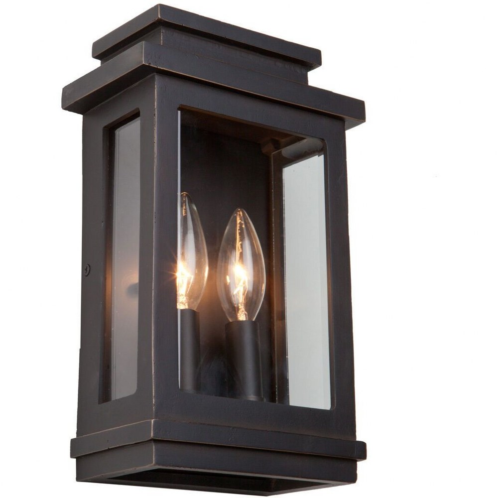 Artcraft Lighting-AC8291ORB-Freemont-2 Light Outdoor Wall Mount in Transitional Outdoor Style-3.75 Inches Wide by 10.75 Inches High   Oil Rubbed Bronze Finish with Clear Glass