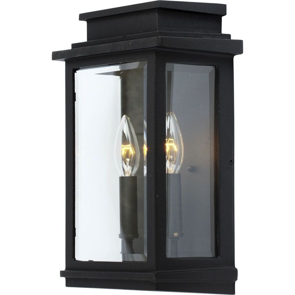 Artcraft Lighting-AC8391BK-Freemont-2 Light Outdoor Wall Mount in Transitional Outdoor Style-5 Inches Wide by 13.5 Inches High   Black Finish with Clear Glass