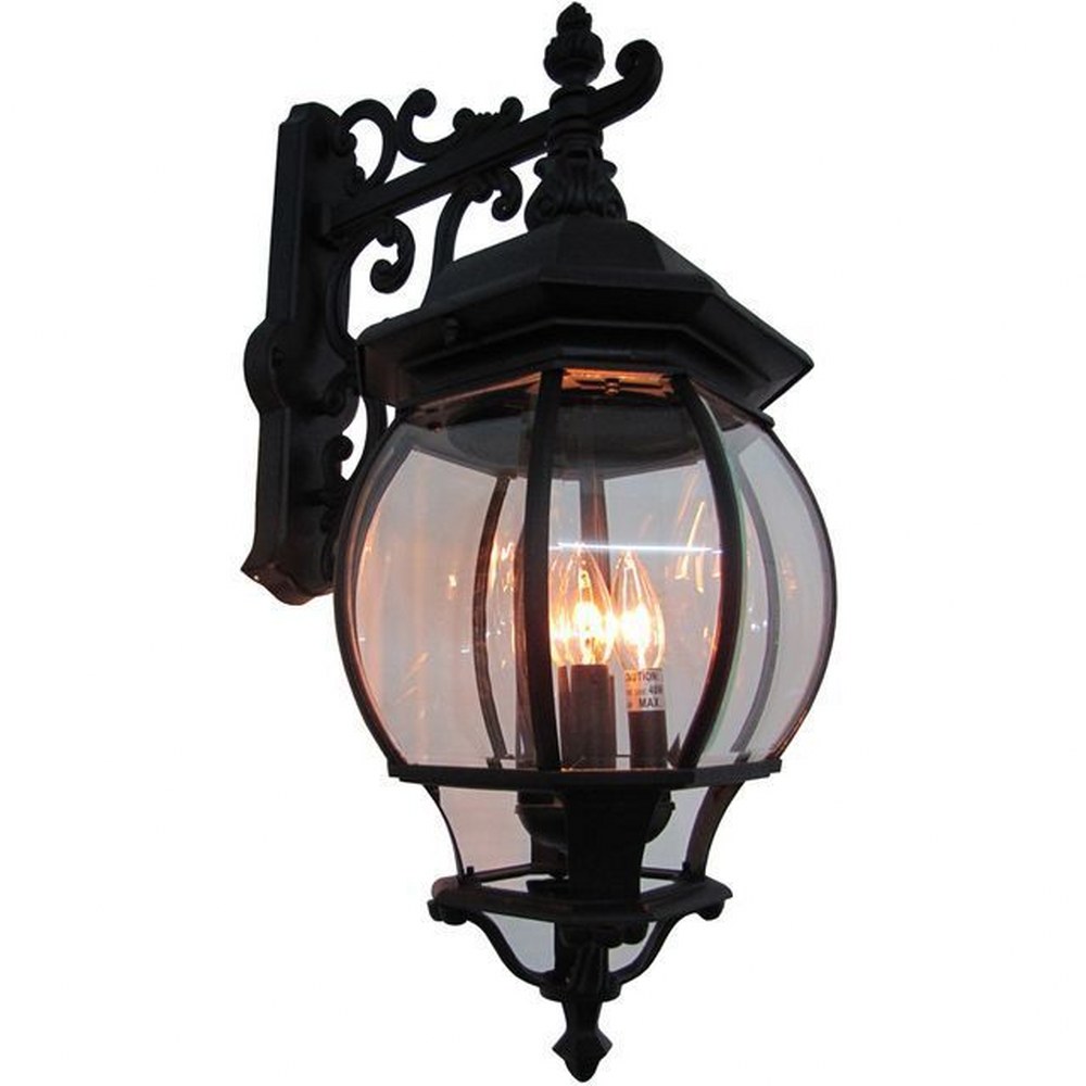 Artcraft Lighting-AC8491BK-Classico-4 Light Outdoor Wall Mount in Traditional Outdoor Style-11 Inches Wide by 29.5 Inches High   Black Finish with Clear Glass